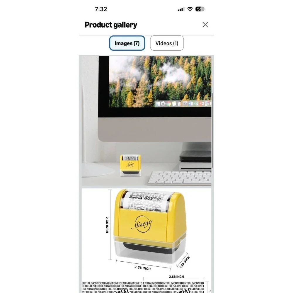 3 Pack Wide Roller Stamp Identity Theft Stamp 1.5 Inch Perfect for Privacy Pr...